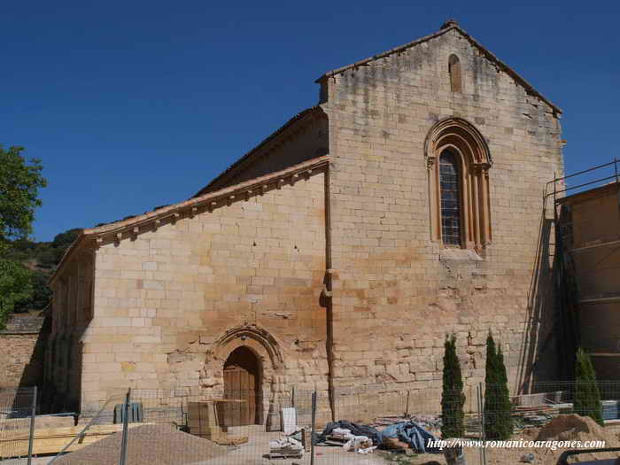 hastial del templo y de la edificación adosada al norte